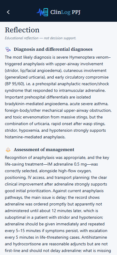 AI reflection: clinical assessment