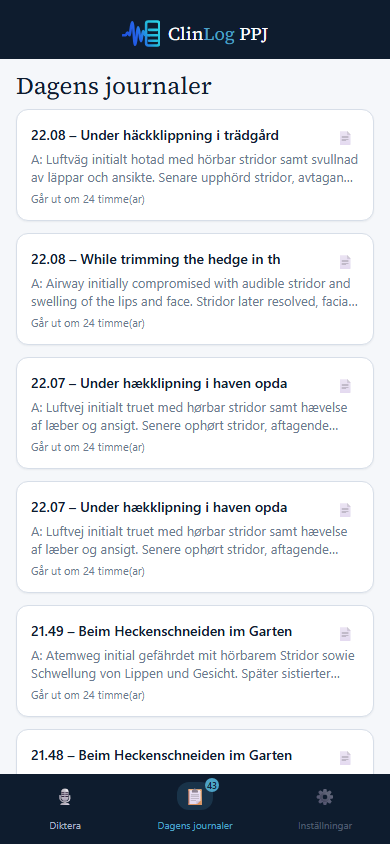 Dagens journaler