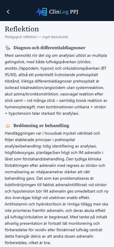 AI-reflektion: klinisk bedömning